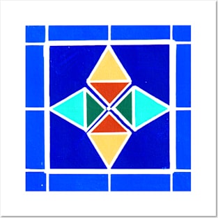 Inverted Stained Glass Crystal Geometric Abstract Acrylic Painting Posters and Art